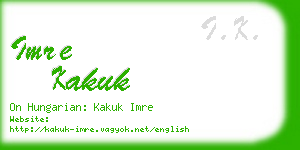 imre kakuk business card